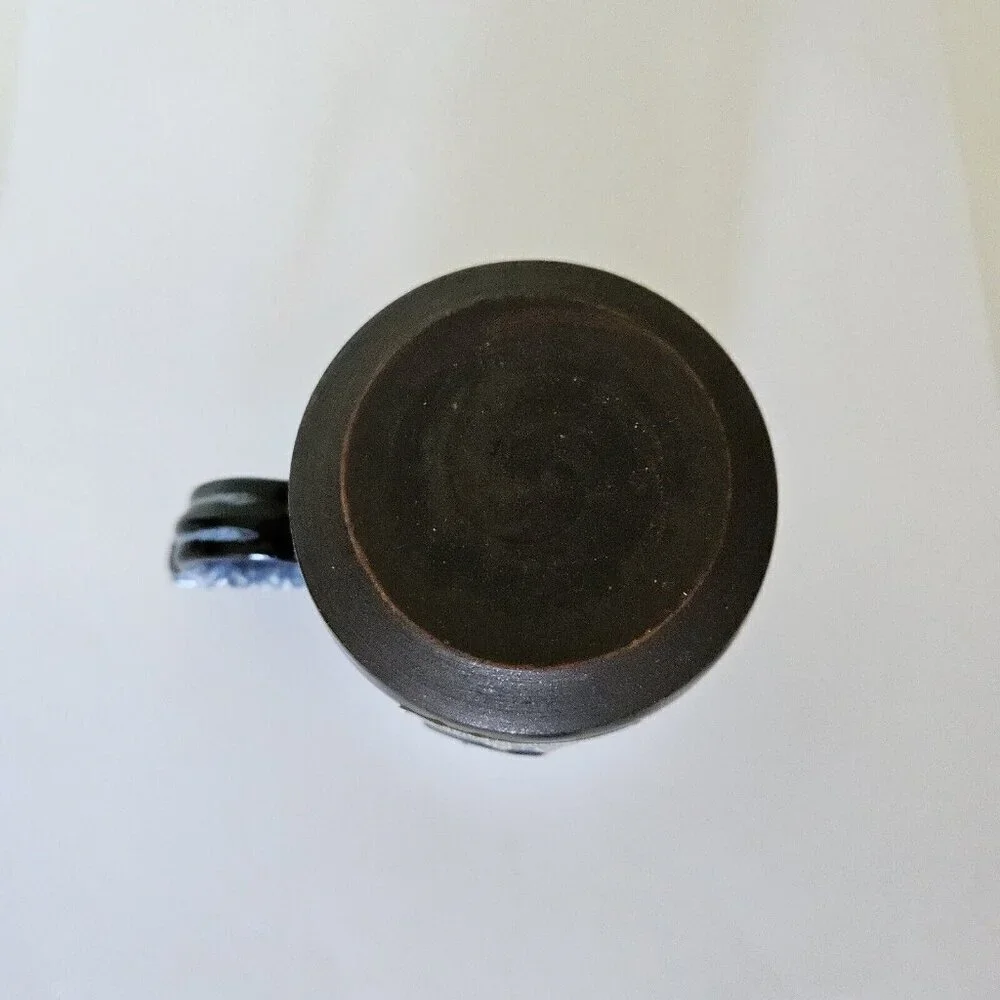Paul Maloney Pottery Handmade in Ireland Swirl Glazed White Indigo Coffee Mug